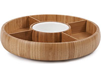 Bamboo Revolving Chip andDip Bowl