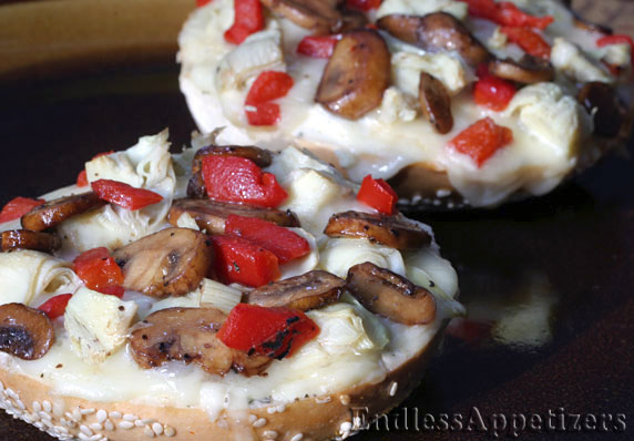 Cheese and Vegetable Pizza Bagels