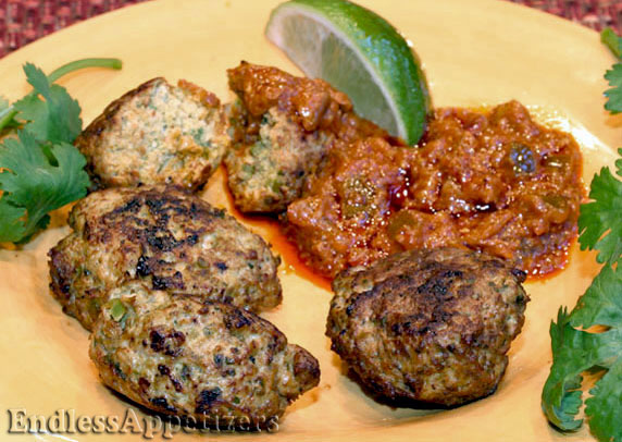Chicken Koftas with Lime Pickle