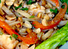 Chicken Noodle Salad with Spicy Peanut Dressing