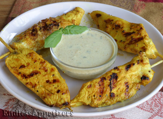 Chicken Satay with Coconut Curry Sauce