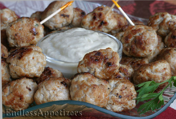 Cocktail Meatballs with Horseradish Sauce