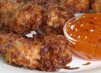 Coconut Crusted Chicken with Apricot Dipping Sauce