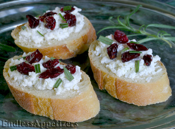 Cranberry and Goat Cheese Crostini