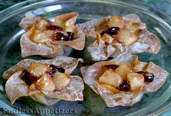 Cranberry Apple Wonton Cups