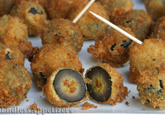 Pesto Stuffed Fried Olives