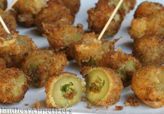 Fried Pesto Stuffed Olives