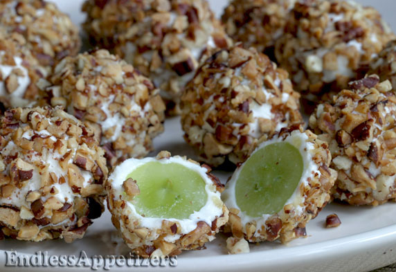 Ginger Pecan Cream Cheese Grapes