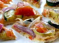 Grilled Vegetable and Hummus Pita Pizzas
