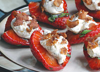 Marinated Strawberries with Cheese and Bacon