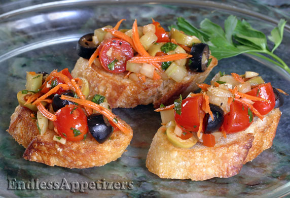 Olive and Tomato Bruschetta