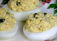 Parmesan and Artichoke Deviled Eggs with Capers
