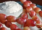 Skewered Grapes with Cheesecake Dip